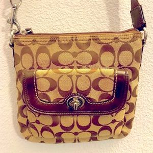 Coach Crossbody Canvas Bag - Brown